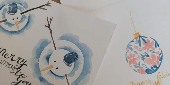 Atelier Aquarelle Cartes de Noël 